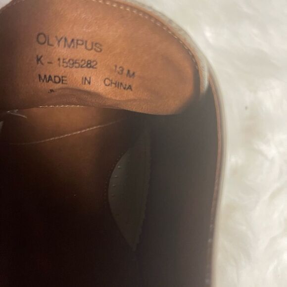 Marco Vicci leather beige and taupe men’s shoes lace with tassel accent SZ13M main image 6